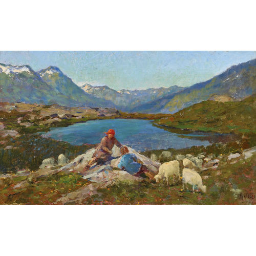 GIOACHIMO GALBUSERA : Laghetto in montagna, San Bernardino (DOBIASCHOFSKY AUKTIONEN AG)