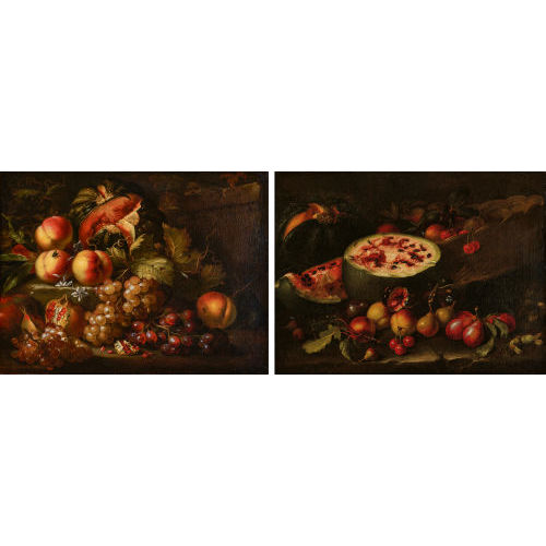 FRANCESCO) MONOGRAMMIST F.A. (WOHL ANNICINI : Fr�chtestillleben. Gegenst�cke (DOBIASCHOFSKY AUKTIONEN AG)