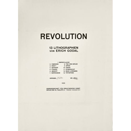 ERICH GODAL : 'Revolution' (DOBIASCHOFSKY AUKTIONEN AG)