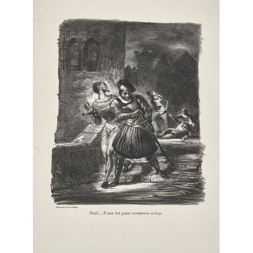 EUGNE FERDINAND VICTOR DELACROIX : Mphistofls et Faust fuyant aprs le duel (DOBIASCHOFSKY AUKTIONEN AG)
