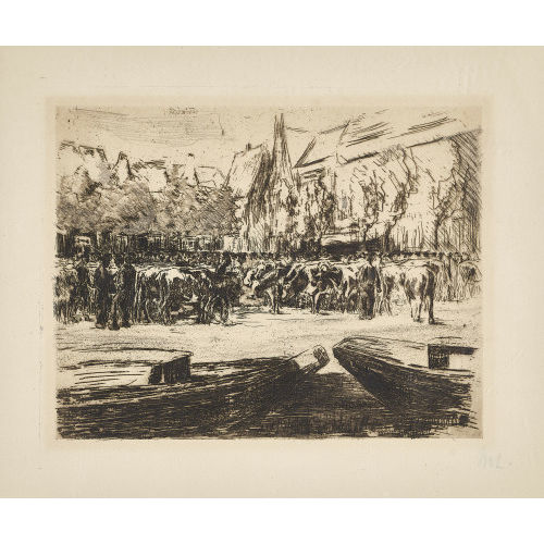 MAX LIEBERMANN : 'Rindermarkt in Leiden' (DOBIASCHOFSKY AUKTIONEN AG)