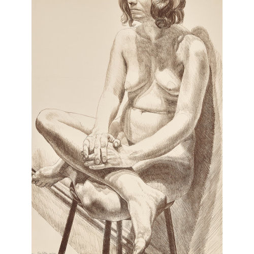 PHILIP PEARLSTEIN : 'Modell auf einem Schemel' (DOBIASCHOFSKY AUKTIONEN AG)