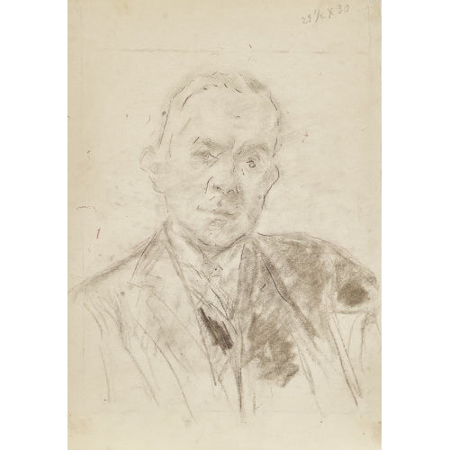 MAX LIEBERMANN : Brustbildnis eines Mannes en face (DOBIASCHOFSKY AUKTIONEN AG)