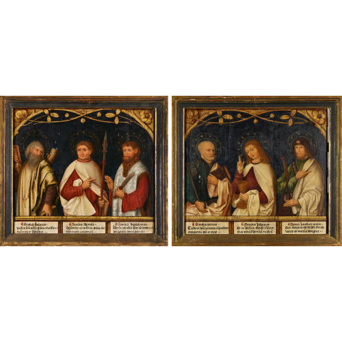UM 1500-1510 AUGSBURG : Zwei Predella-Tafeln mit Aposteln (DOBIASCHOFSKY AUKTIONEN AG)
