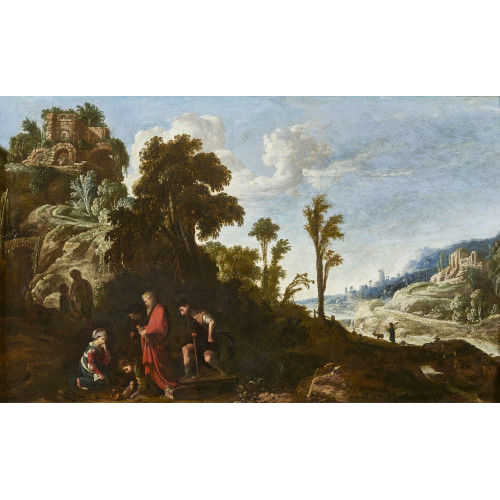 ADAM ELSHEIMER : Landschaft mit biblischer Staffage (DOBIASCHOFSKY AUKTIONEN AG)