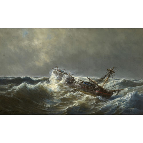 CHARLES EUPHRASIE KUWASSEG : Schiffbruch auf st�rmischer See (DOBIASCHOFSKY AUKTIONEN AG)