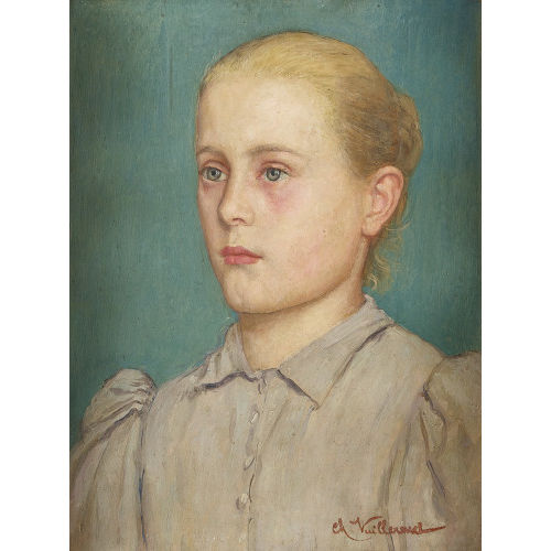 CHARLES-JOSEPH VUILLERMET : Portrait d'une jeune femme (DOBIASCHOFSKY AUKTIONEN AG)