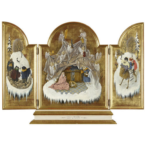 ENRICO BRANDANI : Die Geburt Christi. Triptychon (DOBIASCHOFSKY AUKTIONEN AG)