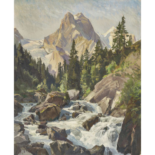 ERNST II HODEL : Rosenlaui mit Blick auf das Wellhorn (DOBIASCHOFSKY AUKTIONEN AG)