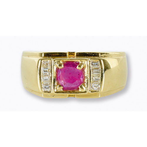 RUBIN-DIAMANT-RING : (DOBIASCHOFSKY AUKTIONEN AG)