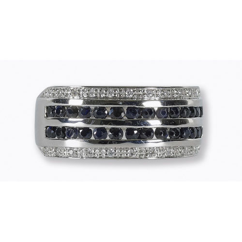 SAPHIR-BRILLANT-RING : (DOBIASCHOFSKY AUKTIONEN AG)