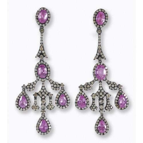 SAPHIR-DIAMANT-OHRH�NGER : (DOBIASCHOFSKY AUKTIONEN AG)