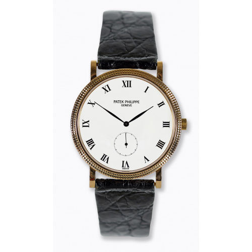 PATEK PHILIPPE : Herrenarmbanduhr 'Calatrava Clous de Paris' (DOBIASCHOFSKY AUKTIONEN AG)