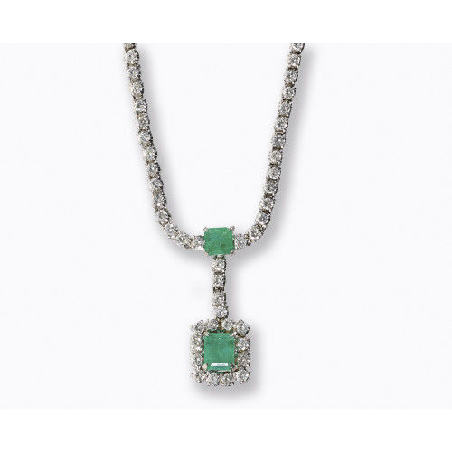 SMARAGD-BRILLANT-COLLIER : (DOBIASCHOFSKY AUKTIONEN AG)