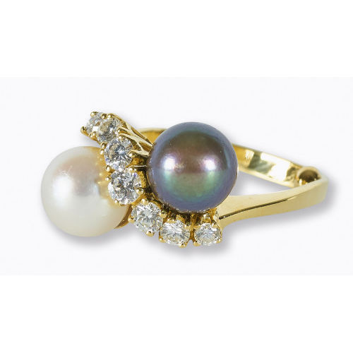 PERLEN-BRILLANT-RING : Bucherer (DOBIASCHOFSKY AUKTIONEN AG)