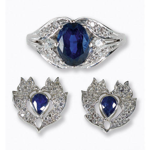 SAPHIR-BRILLANT-SET : (DOBIASCHOFSKY AUKTIONEN AG)