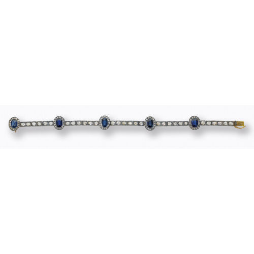 SAPHIR-DIAMANT-BRACELET : Anfang 20. Jh (DOBIASCHOFSKY AUKTIONEN AG)