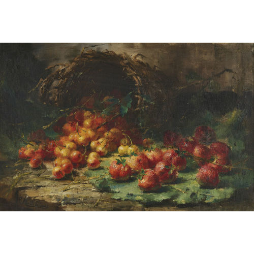 FRANS MORTELMANS : Stillleben mit Erdbeeren und Kirschen (DOBIASCHOFSKY AUKTIONEN AG)