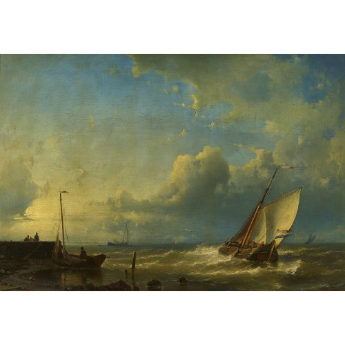 ABRAHAM HULK : Segelschiff auf bewegter See (DOBIASCHOFSKY AUKTIONEN AG)