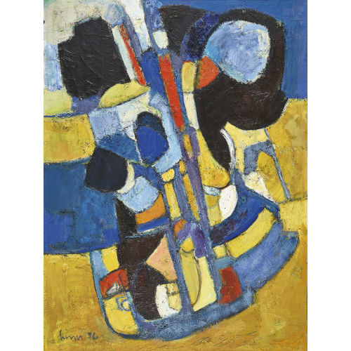 CARL WALTER LINER : 'Composition blau/gelb' (DOBIASCHOFSKY AUKTIONEN AG)
