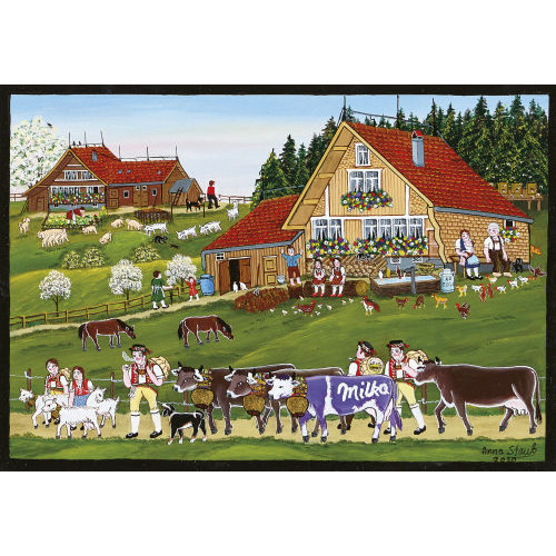 ANNA (EIGTL. JOSIPOVIC STAUB : Appenzeller Szene mit Milka-Kuh (DOBIASCHOFSKY AUKTIONEN AG)