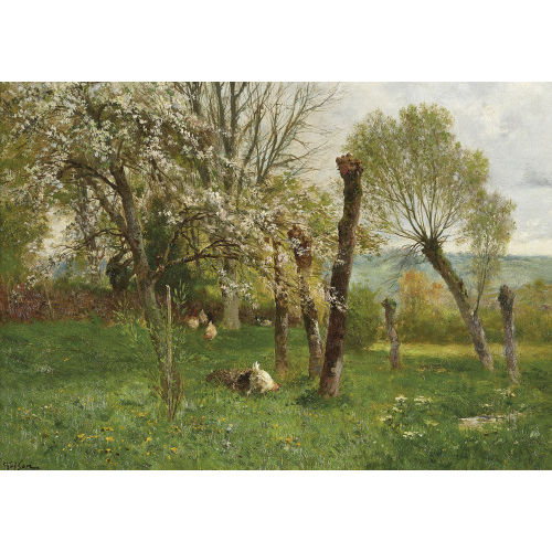 FRAN�OIS ADOLPHE GRISON : 'Un verger au printemps' (DOBIASCHOFSKY AUKTIONEN AG)
