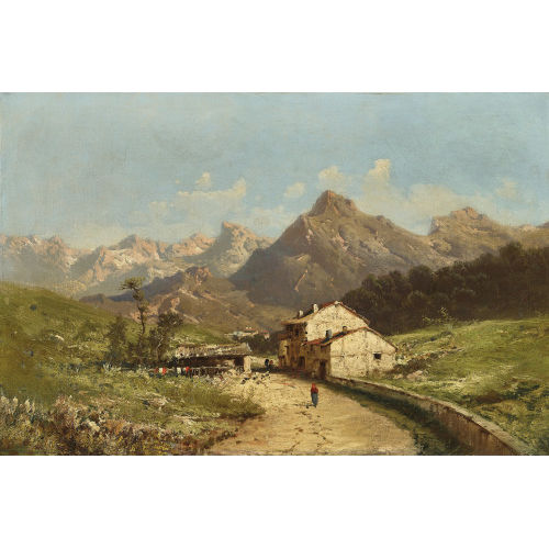 GIACINTO BO : Sommerliches Bergdorf (DOBIASCHOFSKY AUKTIONEN AG)