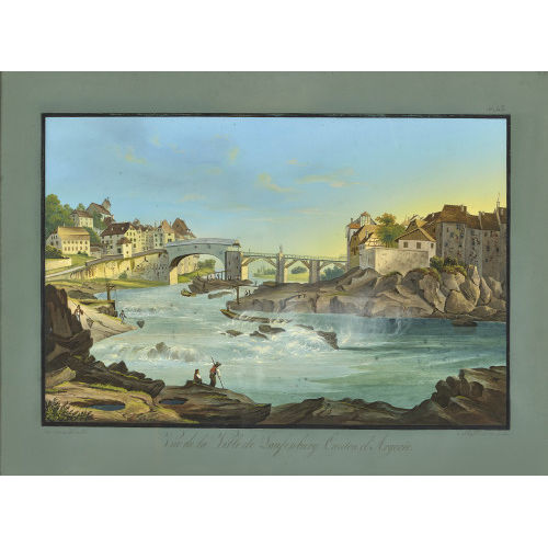 JOHANN LUDWIG BLEULER : 'V�e de la Ville de Laufenburg, Canton d'Argovie' (DOBIASCHOFSKY AUKTIONEN AG)