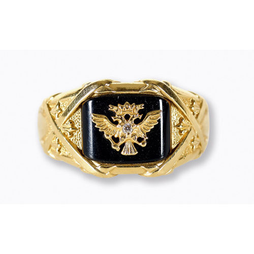 ONYX-BRILLANT-RING : Franklin Mint, Farberg� Edition 'Der Adler des Zaren' (DOBIASCHOFSKY AUKTIONEN AG)
