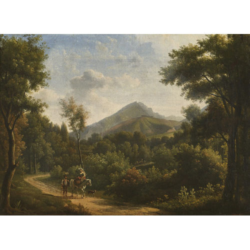 FRIEDRICH SALATH� : S�dliche Berglandschaft mit Bauernpaar (DOBIASCHOFSKY AUKTIONEN AG)