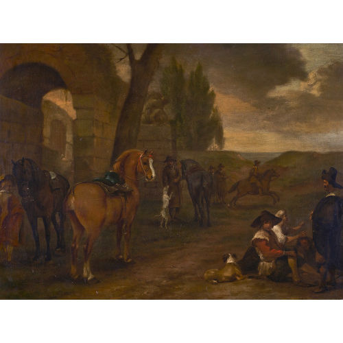 UM 1700 FL�MISCH : Reiter bei der Rast (DOBIASCHOFSKY AUKTIONEN AG)