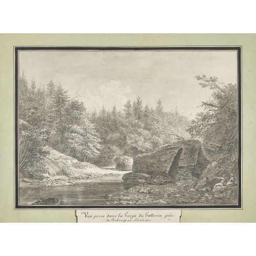 JOSEPH-EMANUEL CURTY : 'Vue prise dans la Gorge du Gotteron pr�s de Fribourg en Suisse' (DOBIASCHOFSKY AUKTIONEN AG)