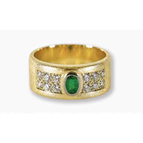 SMARAGD-BRILLANT-RING : (DOBIASCHOFSKY AUKTIONEN AG)