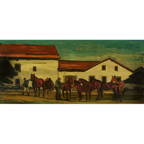 ALBERT SCHNYDER : 'Elevage des chevaux' (DOBIASCHOFSKY AUKTIONEN AG)