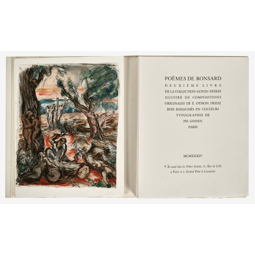 ACHILLE-�MILE OTHON FRIESZ : 'Les po�mes de P. de Ronsard. Deuxi�me livre de la collection Gonin Fr�res' (DOBIASCHOFSKY AUKTIONEN AG)