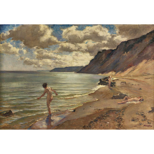 WILHELM HEMPFING : Unbekleidete Badende am Strand (DOBIASCHOFSKY AUKTIONEN AG)