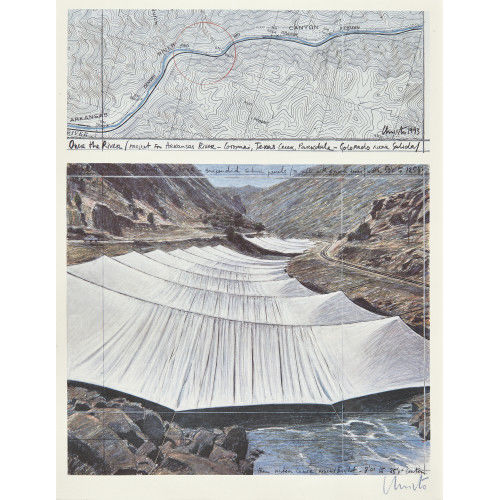 CHRISTO UND JEANNE-CLAUDE) CHRISTO & JEANNE-CLAUDE (JAVACHEFF : 'Over the river (Project for Arkansas River)' (DOBIASCHOFSKY AUKTIONEN AG)