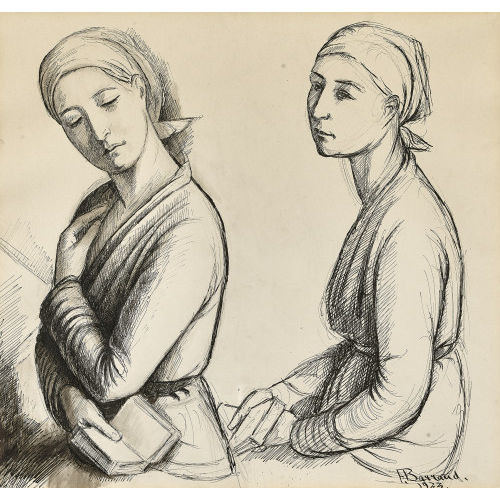 FRAN�OIS �MILE BARRAUD : Deux femmes (DOBIASCHOFSKY AUKTIONEN AG)