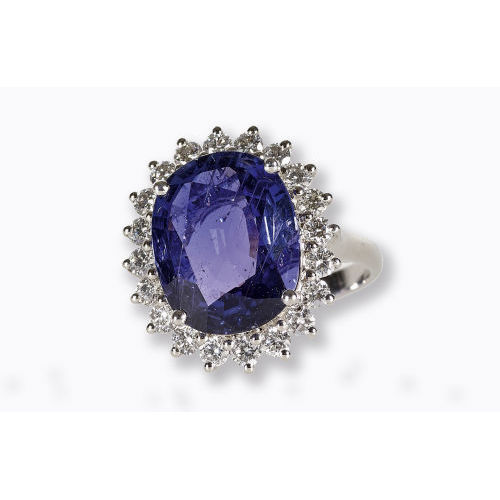SAPHIR-DIAMANT-RING : (DOBIASCHOFSKY AUKTIONEN AG)