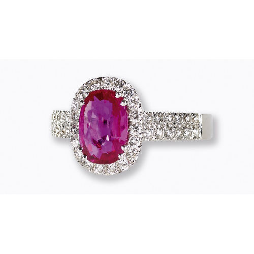 RUBIN-DIAMANT-RING : (DOBIASCHOFSKY AUKTIONEN AG)