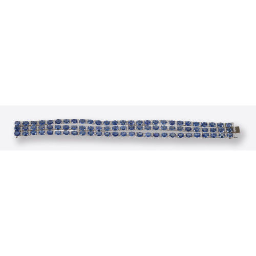 SAPHIR-DIAMANT-BRACELET : (DOBIASCHOFSKY AUKTIONEN AG)