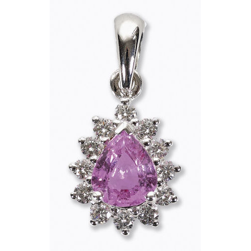 SAPHIR-DIAMANT-ANH�NGER : (DOBIASCHOFSKY AUKTIONEN AG)