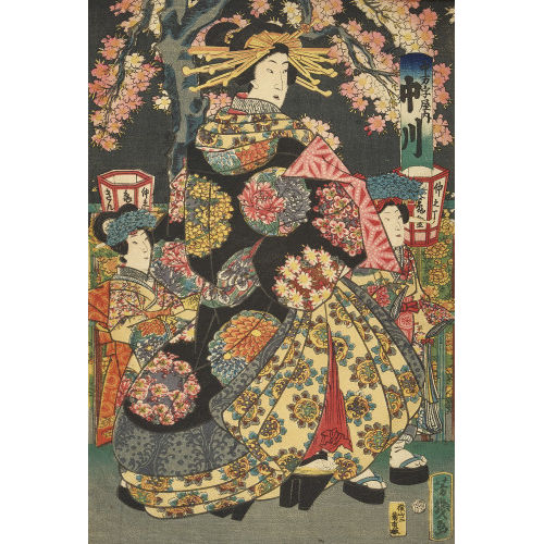 YOSHIIKU (AUCH OCHIAI YOSHIIKU) UTAGAWA : 2 Bl�tter eines Triptychons (DOBIASCHOFSKY AUKTIONEN AG)