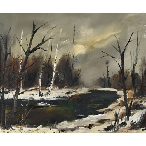 CHARLES MENGE : Winterliche Flusspartie (DOBIASCHOFSKY AUKTIONEN AG)
