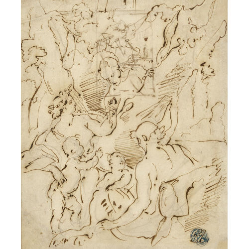 2. HLFTE 19. JH. ITALIEN : Bacchus und Ceres mit Satyr und Amorettenpaar (DOBIASCHOFSKY AUKTIONEN AG)