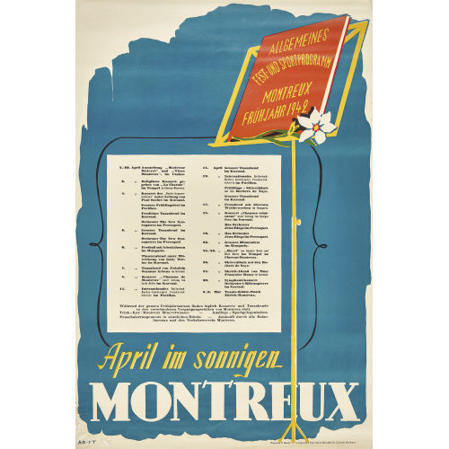 ANONYM : 'April im sonnigen Montreux. Allgemeines Fest- und Sportprogramm Montreux Fr�hjahr 1942' (DOBIASCHOFSKY AUKTIONEN AG)