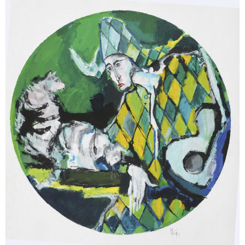 NAG ARNOLDI : Harlekin mit Katzen (DOBIASCHOFSKY AUKTIONEN AG)