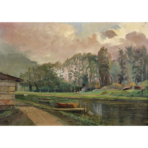 LOUIS-AMDE BAUDIT : 'L'Eau Froide  Villeneuve (Vaud)' (DOBIASCHOFSKY AUKTIONEN AG)