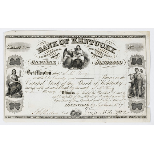 WERTPAPIER : 'Bank of Kentucky' (DOBIASCHOFSKY AUKTIONEN AG)