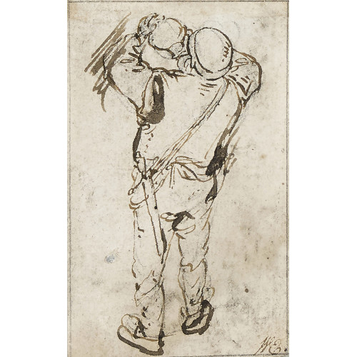 ISAAC VAN OSTADE : Trinkender Bauer in R�ckenansicht (DOBIASCHOFSKY AUKTIONEN AG)
